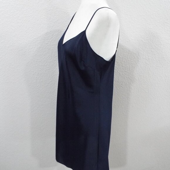J Crew Navy Mini Navy Satin Slip Dress Adjustable Straps Sweetheart Neck Size 10 - Picture 8 of 10